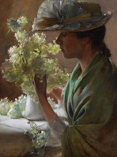 Charles Courtney Curran Lady with a Bouquet